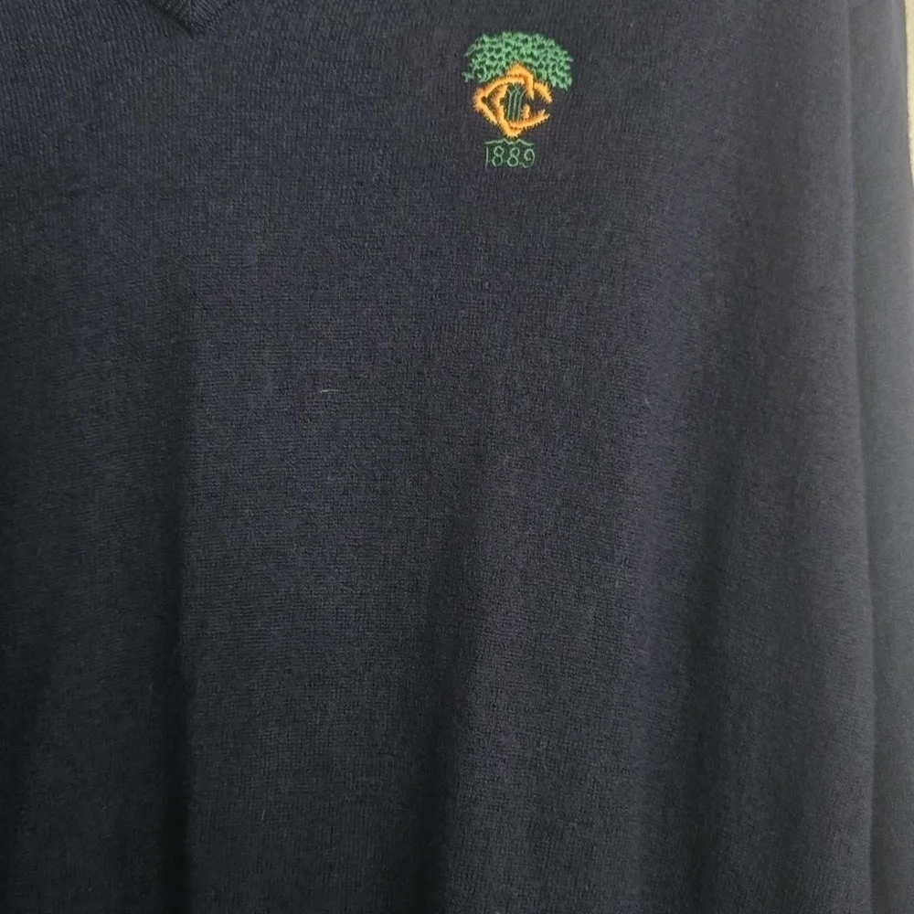 Peter Millar Merino Wool Dark Navy Blue XXL Long Sleeve Golf Sweater - Picture 8 of 8